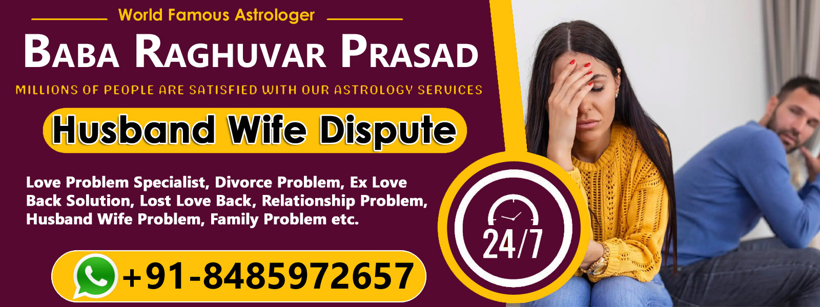 World Famous Astrologer Baba Raghuvar Prasad Ji +91-8485972657